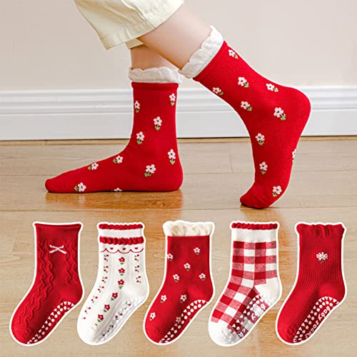 SUITBOY Kids Christmas Socks Toddler Nonslip Grip Christmas Socks Baby Holiday Winter Warm for Boys/Girls2