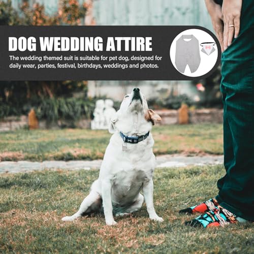 Disfraz Formal para Perro Talla L Gris miniatura 3