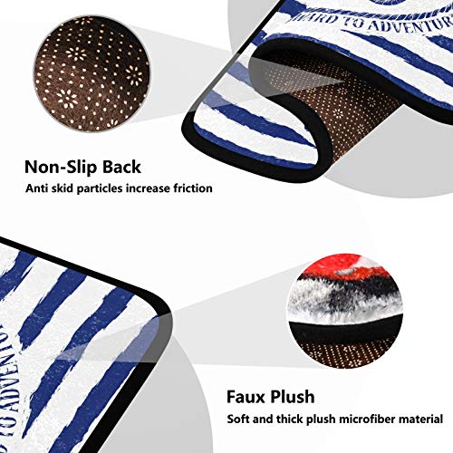 Mnsruu Anchor Badteppich-Set, 2-teilig, rutschfest, saugfähig, 39,8 x 59,9 cm, U-förmiger WC-Vorleger – Bild 5