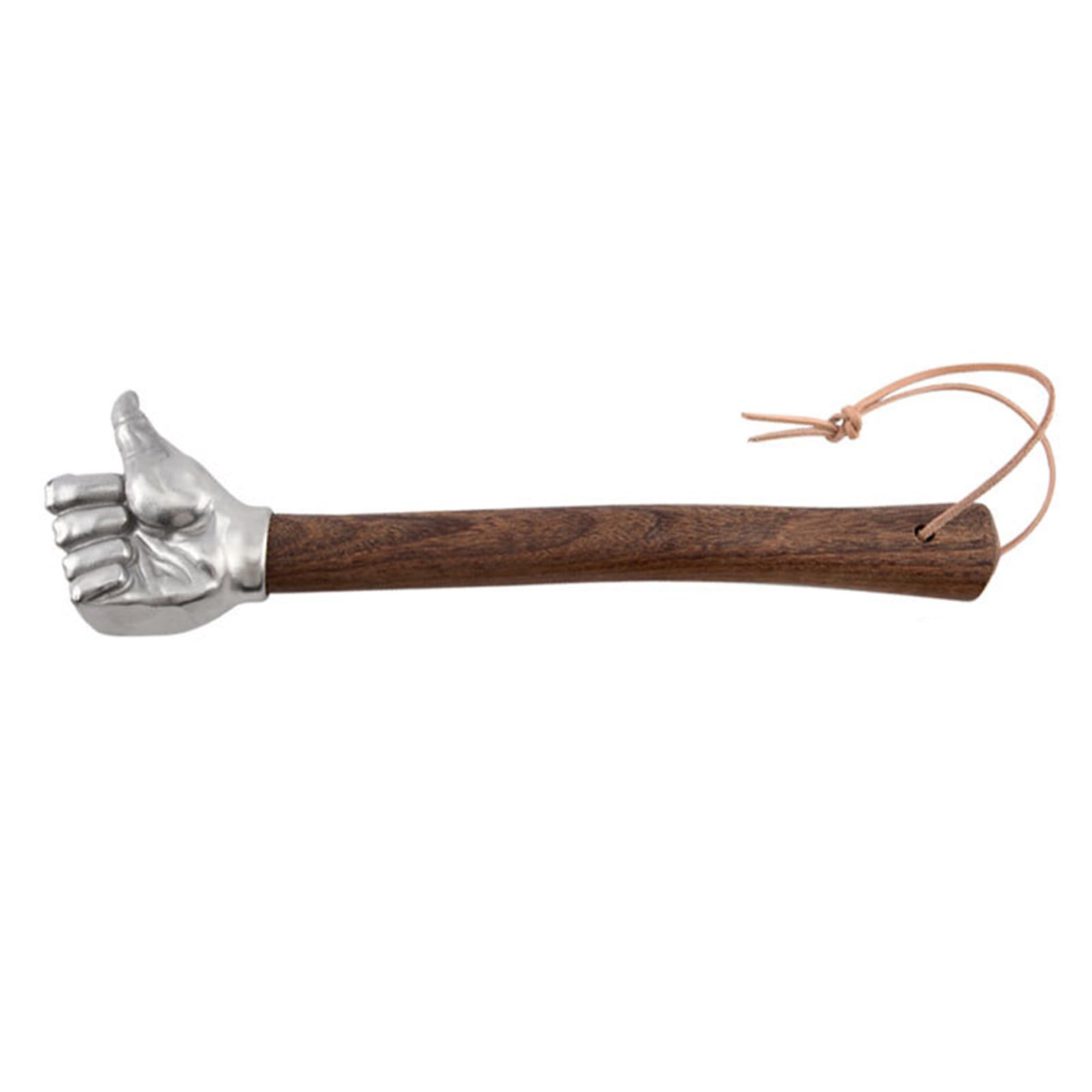 Martillo decorativo en forma de puño con cabeza de acero inoxidable con mango de madera para reparación de automóviles, jardinería y camping, martillo de puño de acero inoxidable con mango ergonómico