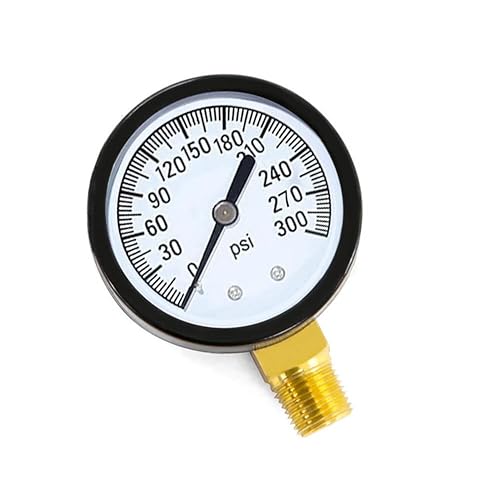Qolekog 14 "NPT 300Psi Manómetro Económico de Acero Multiuso con Internos de Latón Pantalla de Dial de 2" Montaje Inferior