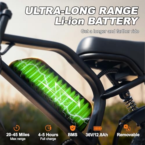 VDL Mountain Electric Bike for Teens/Adults, 16″ Fat Tire