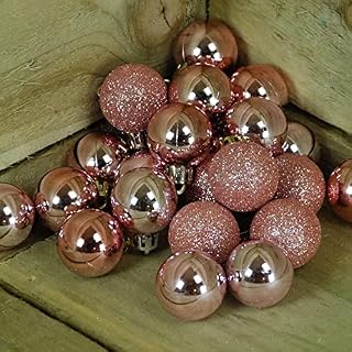 ZOHOO Christmas Balls Ornaments Xmas Party Tree Decoration Baubles Ball, Baubles 20 PK (ROSE GOLD)