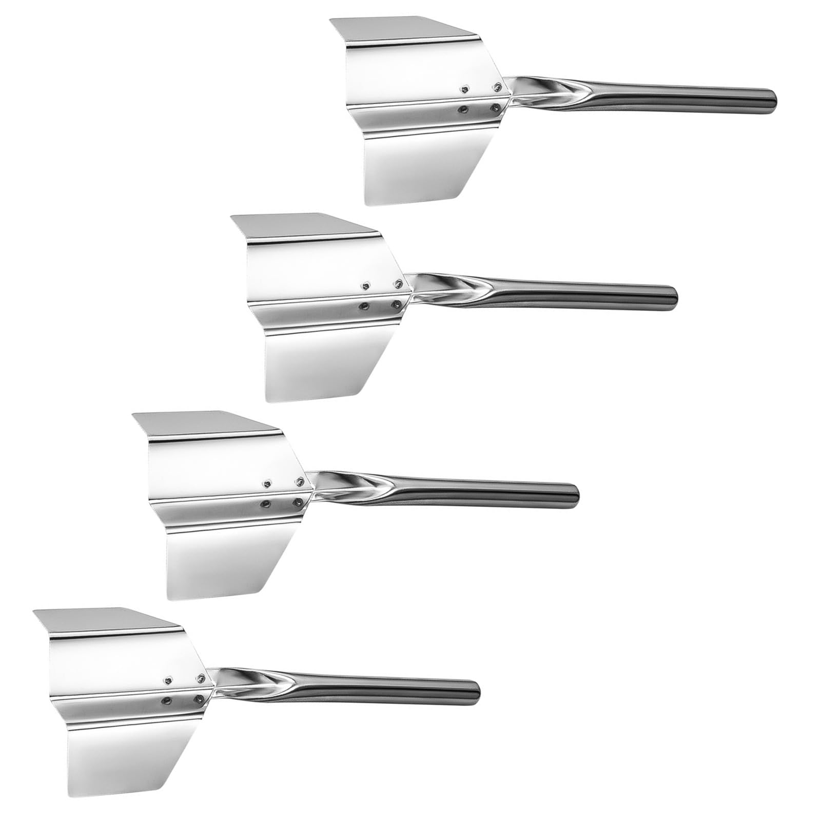 Geavonyg 4 Pack Sturdy Stainless Steel Scraper Tool For Corner Work Featuring Secure Welded Joints Smooth Burnished Brims And Resistance For Efficient Welded Construction Tool