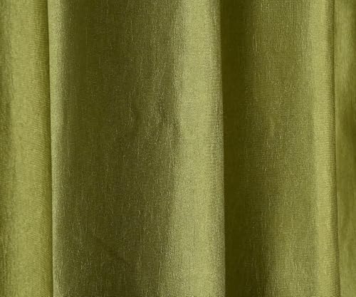 Image of Curtains 7 Feet Long for Living Room - Door Curtains Set of 1 Pcs Panel, Curtain Solid Parda for Home Decor & Office Green Colour 7 feet (48 x 84 Inch) - 2 Pcs