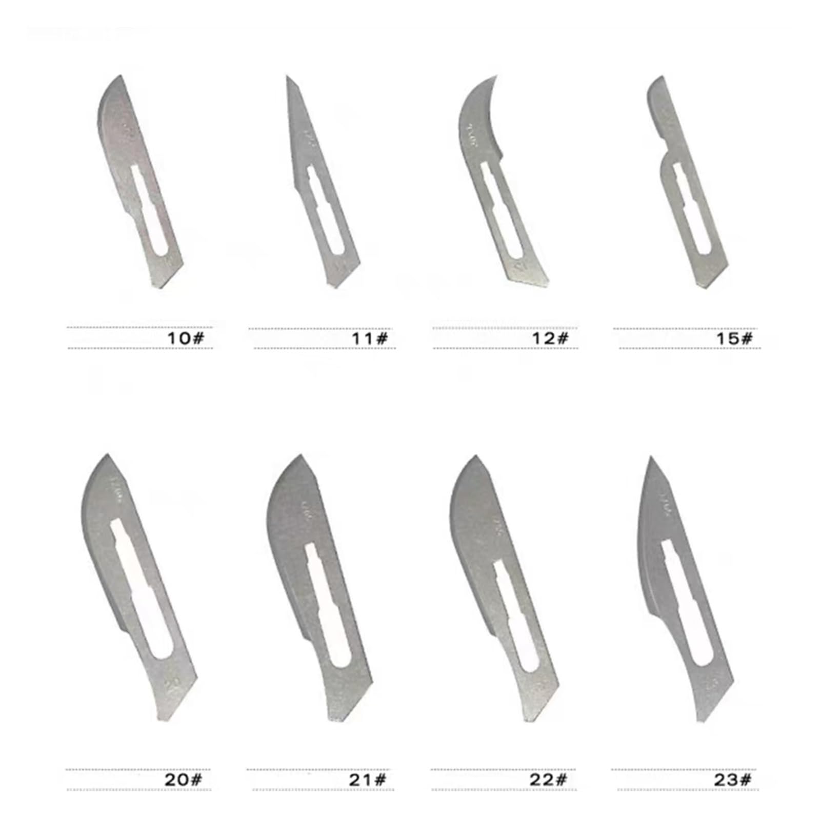 Verwendete Skalpellmesser machen Schnitte, chirurgische Skalpellklingen aus Kohlenstoffstahl und chirurgische Hohlskalpellklingen(No.20)
