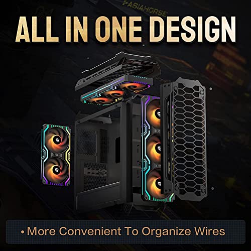 image for Asiahorse Matrix-Black 56 Addressable LEDs RGB Fans, 360MM All-in-One 