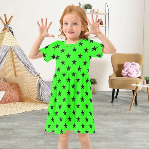Emelivor Girls Dresses Girls Short Sleeve Casual Dress4