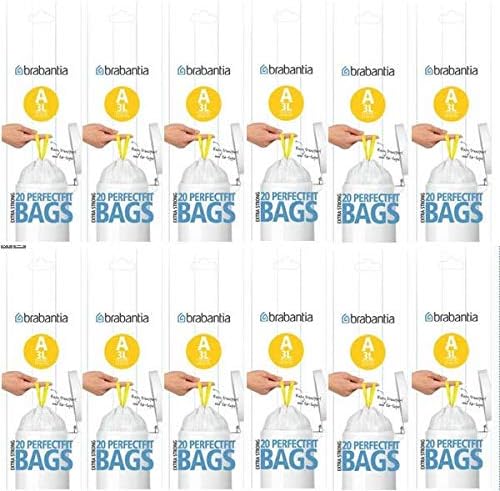 Brabantia Bin Liner A, 3L capacity, 60 Bags