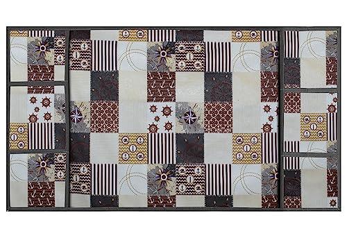 Image of Stylista Refridgerator top Cover Suitable for Samsung RT28C3452CU /HL, 236 Liter Fridge, Dimension (WXD) 65x111 CM, Compass Pattern Grey