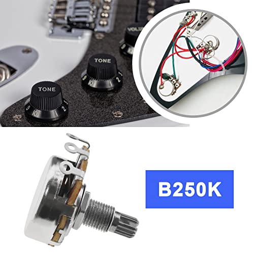 YINETTECH 2PCS Metric Mini 18mm Split Shaft Pots B250K Guitar Potentiometers Audio Taper Pots for Electric Guitar Bass Control Tone Volume Parts - Image 4