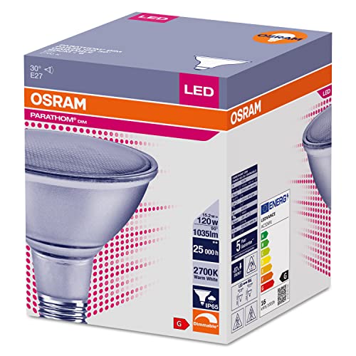 OSRAM LED Parathom PAR38, Sockel: E27, Dimmbar, Warmweiß, Ersetzt eine herkömmliche 120 Watt Lampe, 30 Grad Abstrahlwinkel