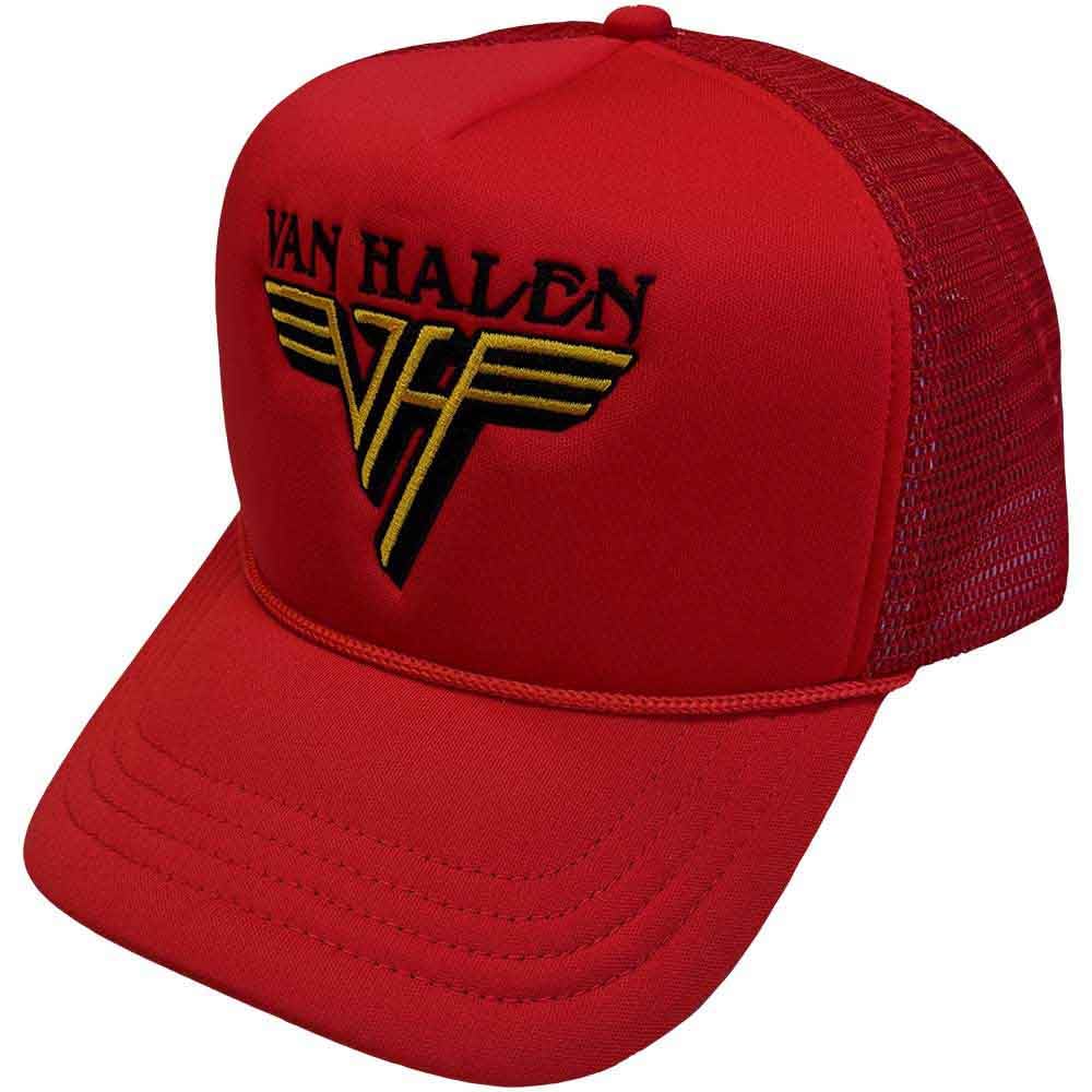 Van Halen Baseball Cap Text Band Logo Official Red Trucker One Size