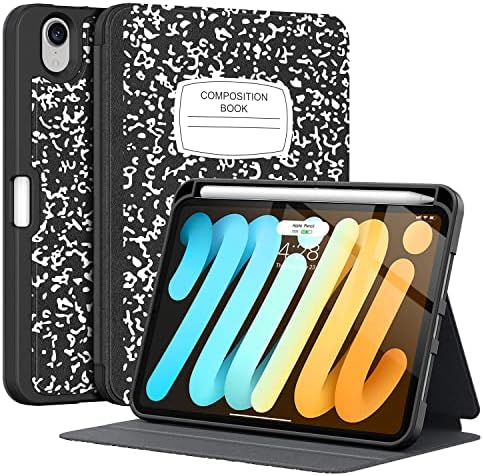 Supveco Case for iPad mini 7 (A17 Pro) 2024/Mini 6 2021 8.3"-Book Black
