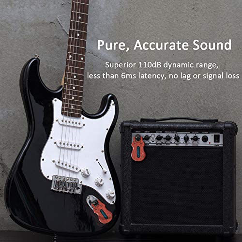 ammoon Wireless Guitar Transmitter Receiver 5.8 Ghz Guitar Wireless System 4 Channels 100 Feet Transmission Range for Electric Guitar Bass