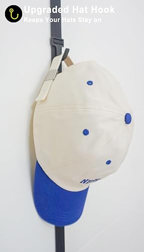 Miniatura 4 de Estante organizador de sombreros para gorras de béisbol hasta 36 sombreros Almacenamiento de exhibición de sombreros sobre la puertaarmariopared,