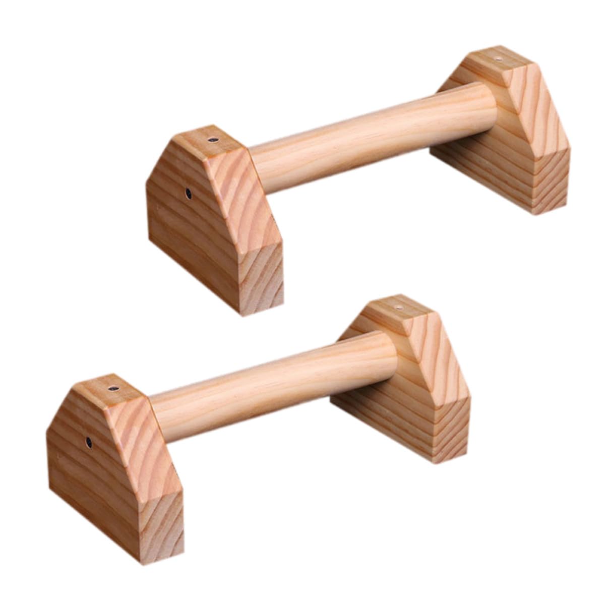Pine Wood Push-up Stands 30cm Pair, Indoor Push-up Racks with Grip Bars for Home Arm Strength Training and Muscle Fitness Equipment
