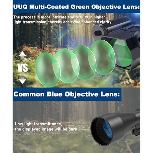 UUQ 4X32 Prism Optics Rifle Scope with Red Laser,Red Illuminated Reticle,Upgraded Buttons,and Glass Etched Reticle 4X Magnification-Fits 20mm Free Mounts