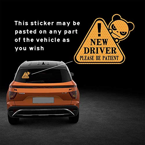 image for biinfu New Driver Sticker for Car, Funny Vehicle Sign Sticker for Stud