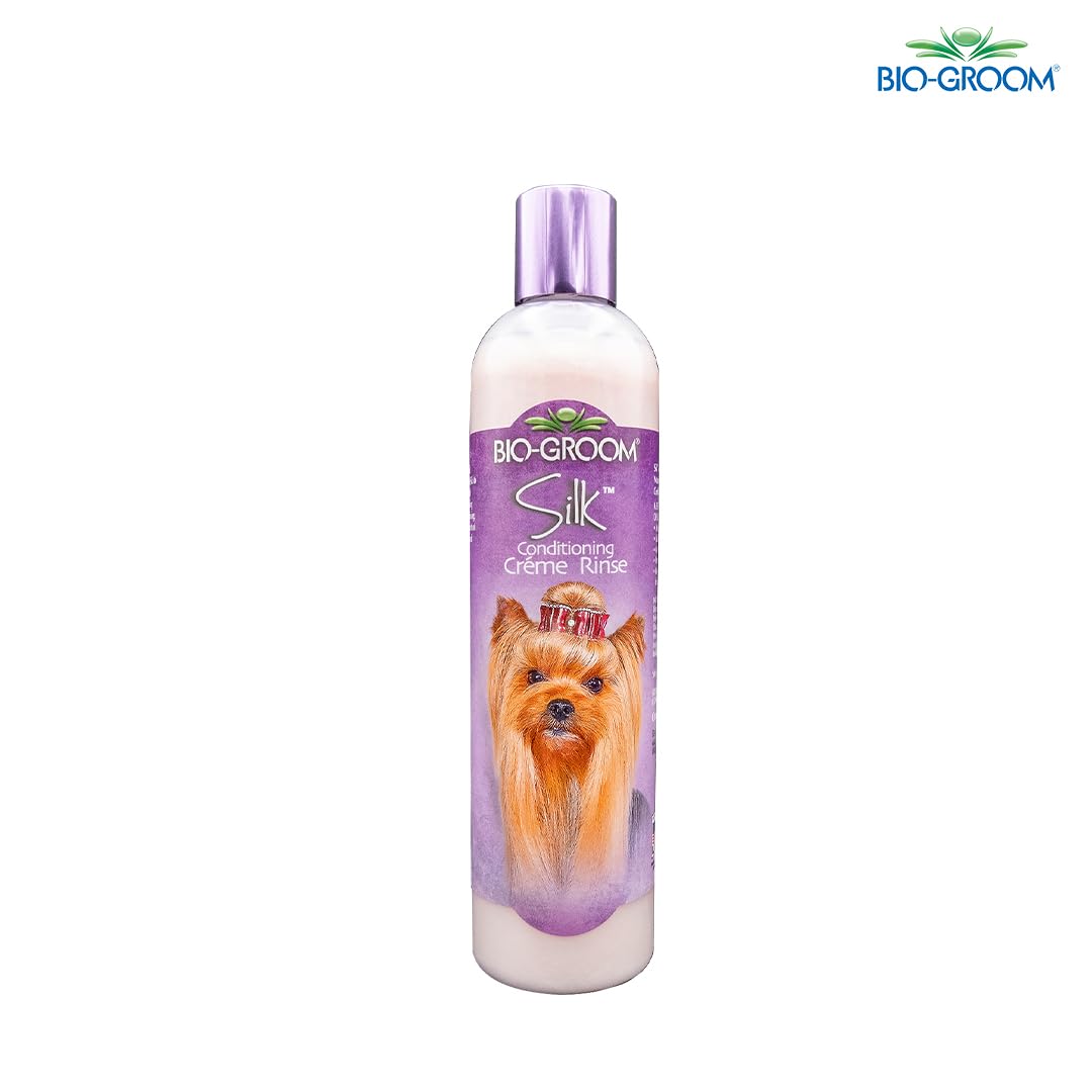 Bio-Groom Silk Creme Rinse Hundespülung - Feuchtigkeitsspendende Pflegespülung - Hundezubehör für empfindliche Haut - Konzentrat 1:4 - Verdünnt 1.7 L - 355 ml