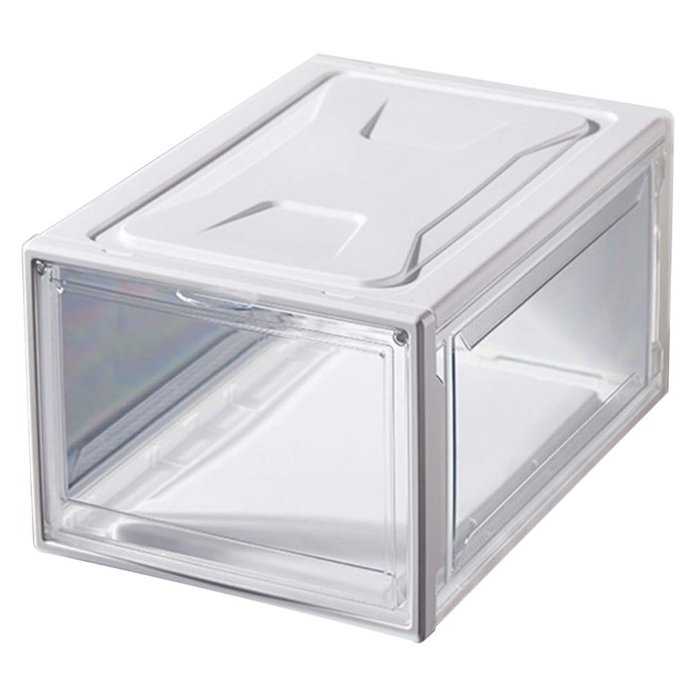 Cabilock 1pc Stackable Transparent Shoes Cabinet Clamshell Design for Easy Viewing and Access Acrylic Pp Plastic Material Foldable Storage for Sneakers and Footwear