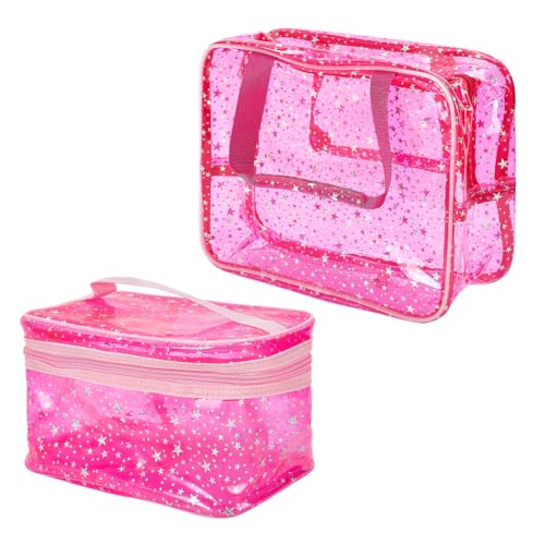 Bolsas de maquillaje de plástico PVC con cremallera y diseño de estrella para un viaje seguro