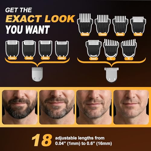 Image of Beard Trimmer for Men, All-in-One Electric Razor & Hair Clipper, Waterproof Cordless Mustache Grooming Kit, Rechargeable Beard Hair Nose Ear & Body Trimmer, Face Shaver, Gifts for Men Husband Father
