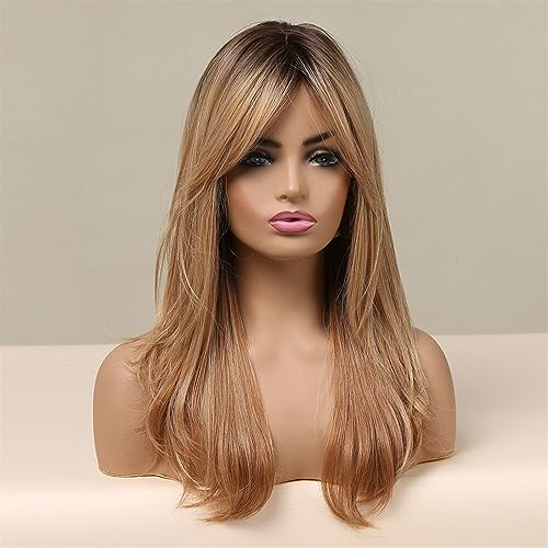 Remplacer des cheveux clairsemés grâce à la perruque blonde longue dégradée