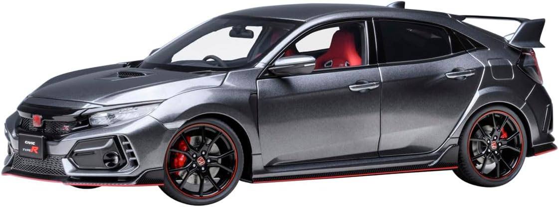 Autoart 2021 Honda Civic Type R (FK8) RHD (Right Hand Drive) Polished Metal Gray Metallic 1/18 Model Car