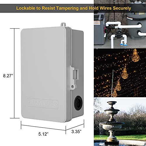 Image of Suraielec WiFi Pool Timer, Outdoor Indoor Smart Switch, 40 AMP, 2HP, 120, 240, 277 VAC, Heavy Duty Pool Controller Light Timer Box for Pool Pump, Water Heater, Spa, Powerful Electrical Appliances | Work with Smart Life /Alexa /Google Home, Heavy Duty Smart Switch for Pool Pump, Water Heater, Spa, Outdoor Use