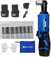 Vista 1 de AUTOFU Juego de llaves de trinquete eléctricas inalámbricas, kit de herramientas de trinquete de potencia de 3/8 de pulgada, 12 V, llave de tuerca