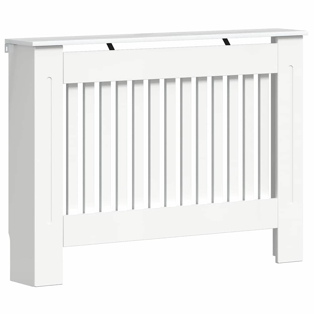 Cache-radiateur sécurité enfant pour salon, protection esthétique rectangulaire en bois conçu blanc