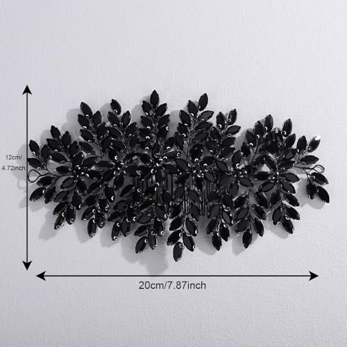 Peine negro con cristales para cabello miniatura 4