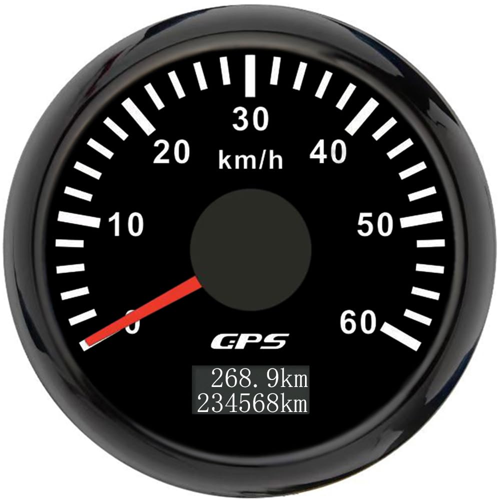 ELING 52mm GPS Speedometer 0-60km/h Speed Display with 7 Colors Backlight 12V 24V for Truck Tractors