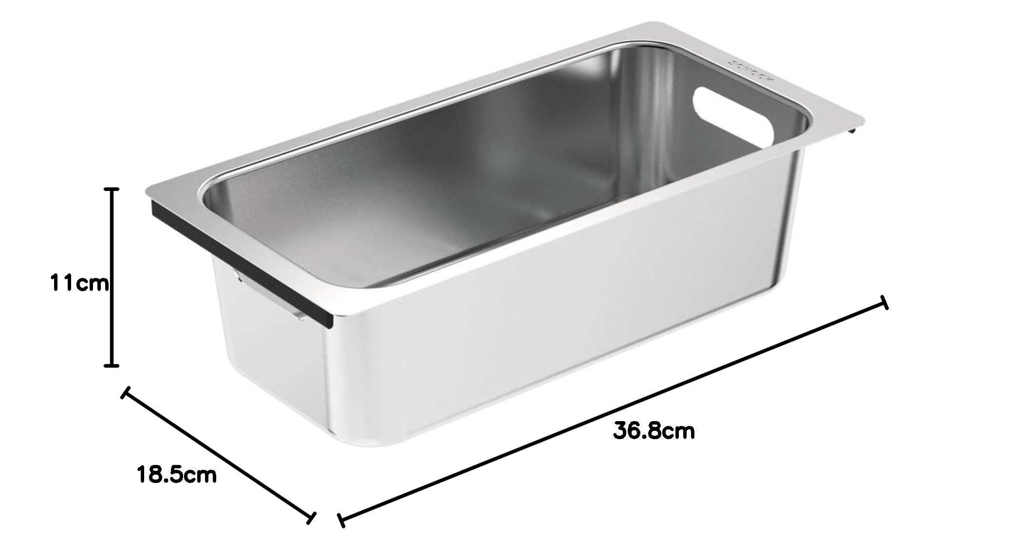 Shock 629017 - Bandeja para fregadero (acero inoxidable, 368 x 185 x 110 mm)