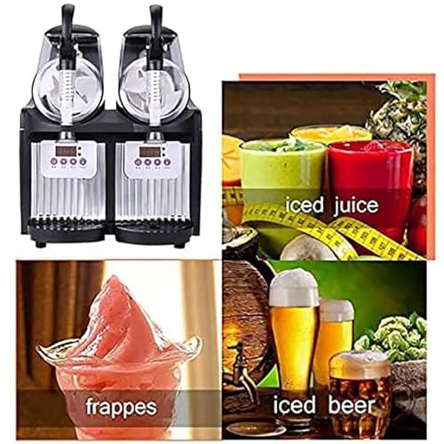 Kommerzielle Eis-Slushy-Maschine, professionelle gefrorene Slushy-Maschine mit 2,5 l x 2 Tank, 300 W Edelstahl-Slushy-Maschine, Kühlung u – Bild 3