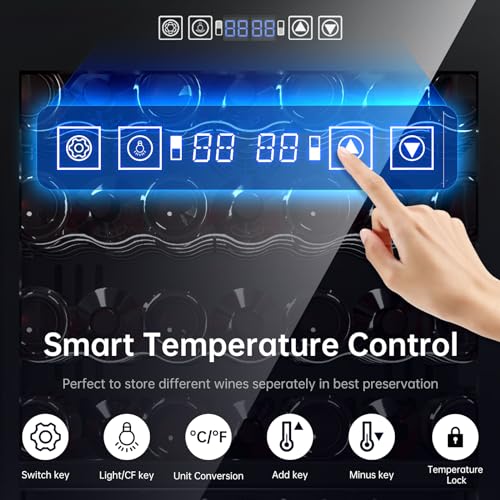 Image of KingChii 80 Bottle Wine Cooler Refrigerator - Dual Zone Wine Fridge with Intelligent Digital Control, Low Noise Operation, Freestanding Wine Refrigerator for Home and Kitchen