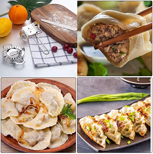 Dumpling Maker Mold Set Stainless Steel Pack of 4, 2 Pack Empanada Press 1pc Dough Cutter 1pc Stuffing Spoon Pie Ravioli Dumpling Press Wrapper Module Kitchen Accessories
