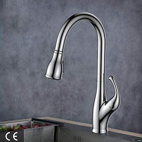 Robinetterie de cuisine avec douchette rétractable pour évier difficile d'accès - 3