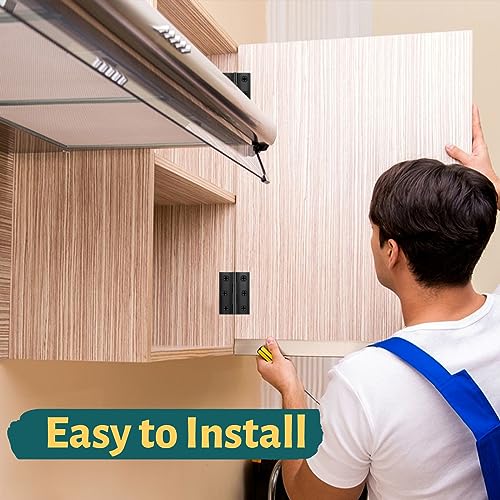 Yeepeo 10 Stück Scharniere Klappbar 44mm × 31mm, Schwarz Edelstahl Scharnier Klavierband Scharnieren Klein Scharnierband, Türscharnier für Türen Fenster Schränke mit 60 Stück Schrauben