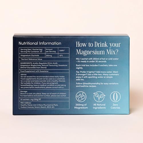 Magnesium Drink Mix Sachets for Sleep, Relaxation & Daily Support, Magnesium Glycinate Powder, Raspberry Lemon Flavour, Easy to Mix Supplement, 7 Sachets - Image 7
