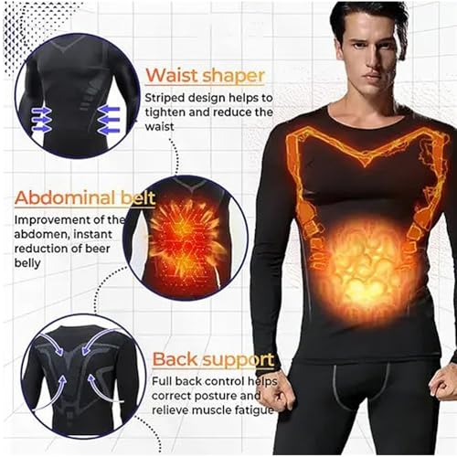 Cozy Breezy Shapewear Men,Compression Shirt Men,Men's Workout Quick Drying Slim Fit Long Sleeve Sports Vest3