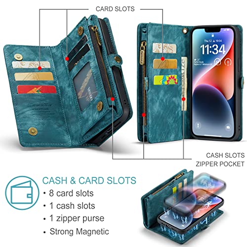 UFinetech Case for iPhone 14, Shockproof Card Holder Leather Wallet Cover for iPhone 14 - Image 2