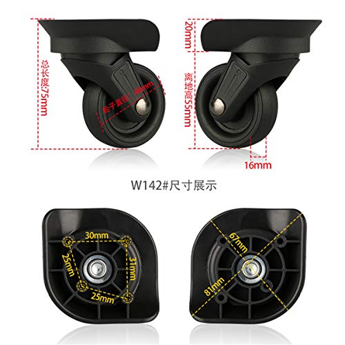 Luggage Wheel,Luggage Suitcase Wheels, 360 Degree Swivel Luggage Mute Wheel Suitcase Replacement Repair Wheels Parts Spinner (W142#)2