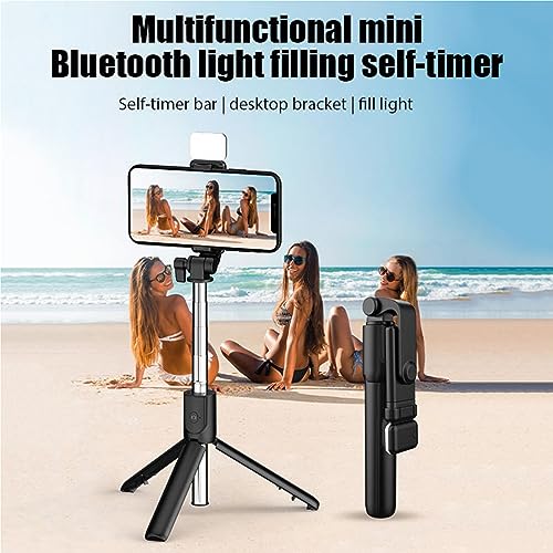 Image of Like Star R1s Selfie Stick, Remote, and Selfie Light, 3-in-1 Multifunctional Selfie Stick, Tripod Stand, Mobile Stand, R1s Bluetooth Selfie Sticks, Compatible with All Phones