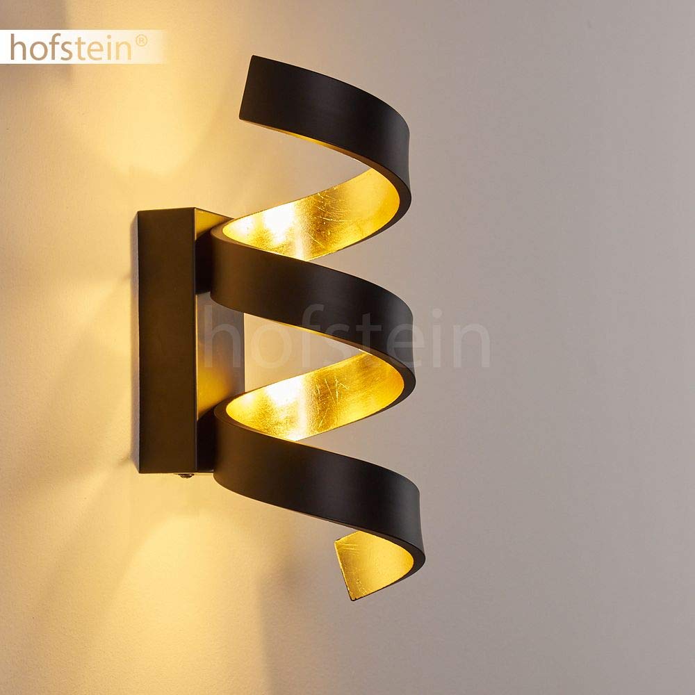 LED Wandlampe Rezat, Wandleuchte aus Metall in Schwarz/Gold, Wandstrahler 3-flammig, 3 x 3 Watt, 450 Lumen, 3000 Kelvin (warmweiß), Innenwandleuchte m. Lichteffekt an der Wand