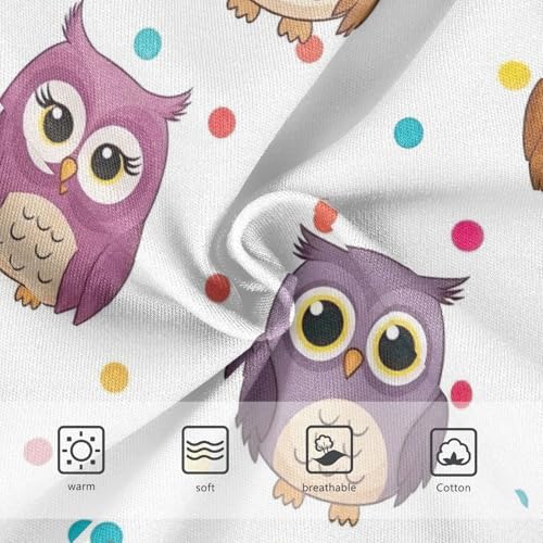 Girls Underwear, Cute Colorful Owls Toddler Briefs, Girls Underwear Cotton, 2T–8 Years3