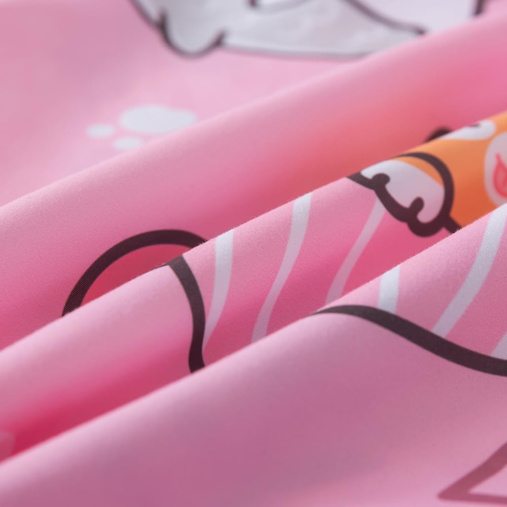 ADASMILE A & S Kids Comforter Set Zipper Bedding Twin for Girls Cat Comforter with Fish Sheets Kawaii Cat Bedding Sets for Kids All in One Zipper Bedding All Season Home Decor - Image 8