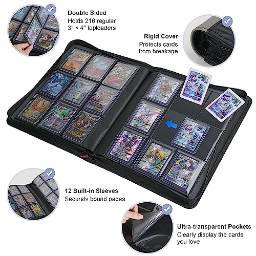 Toploader Binder classeur de cartes rigide PREZA noir épuré