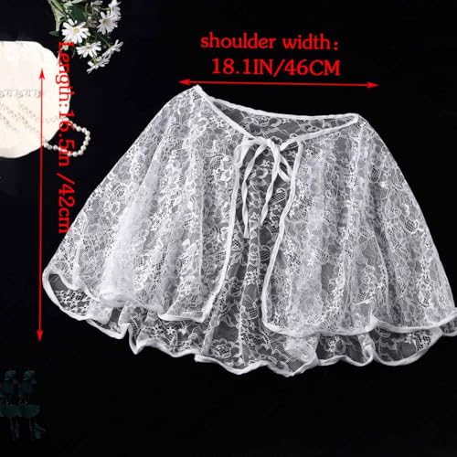 Campsis White Lace Shawl Wedding, Flower Bridal Wraps Cover Up for Women4